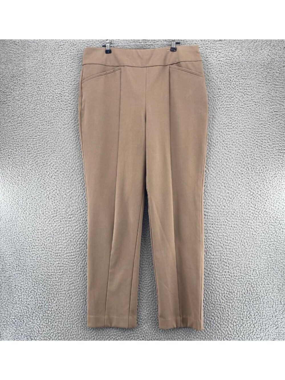 Chicos Pants Womens 2 US 12 Beige So Slimming Pull On Tapered Leg Stretch Work